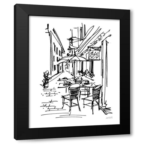 Cafe Sketch II Black Modern Wood Framed Art Print with Double Matting by Tavoletti, Anne