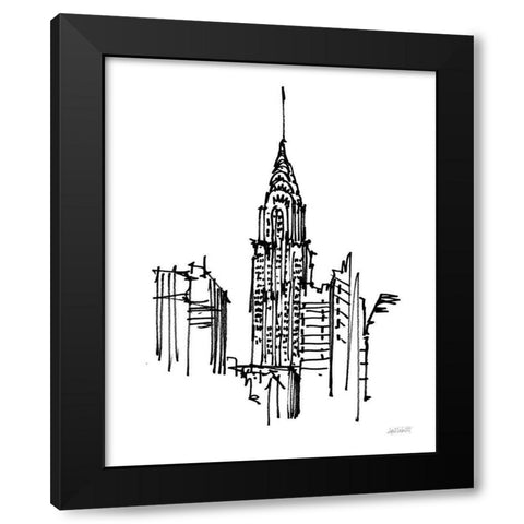Chrysler Building Sketch Black Modern Wood Framed Art Print by Tavoletti, Anne