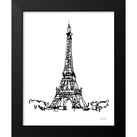 Eiffel Tower Sketch Black Modern Wood Framed Art Print by Tavoletti, Anne
