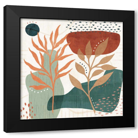 Abstract Blossom II Black Modern Wood Framed Art Print by Charron, Veronique