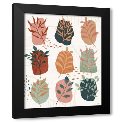 Abstract Blossom VIII Black Modern Wood Framed Art Print with Double Matting by Charron, Veronique