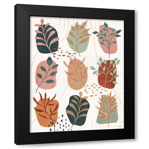 Abstract Blossom IX Black Modern Wood Framed Art Print with Double Matting by Charron, Veronique