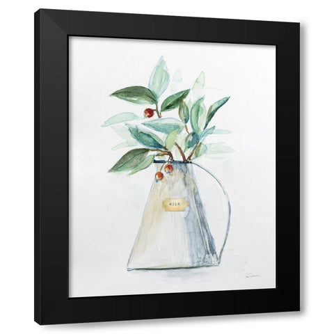 Market Greenery Black Modern Wood Framed Art Print by Schlabach, Sue