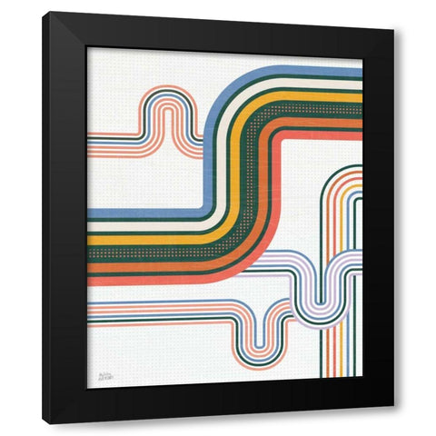 Retro Subway I Bright Black Modern Wood Framed Art Print with Double Matting by Averinos, Melissa