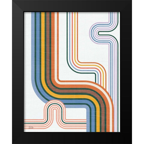 Retro Subway II Bright Black Modern Wood Framed Art Print by Averinos, Melissa