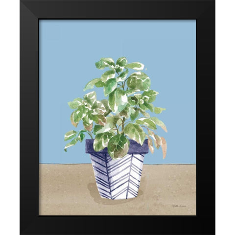 Herb Garden II White Navy Black Modern Wood Framed Art Print by Grove, Beth