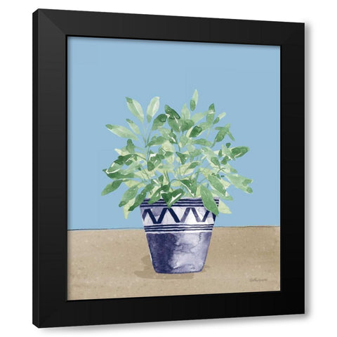 Herb Garden V White Navy Black Modern Wood Framed Art Print by Grove, Beth