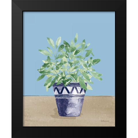 Herb Garden V White Navy Black Modern Wood Framed Art Print by Grove, Beth