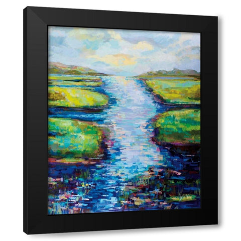 Summer Solstice Black Modern Wood Framed Art Print by Vertentes, Jeanette