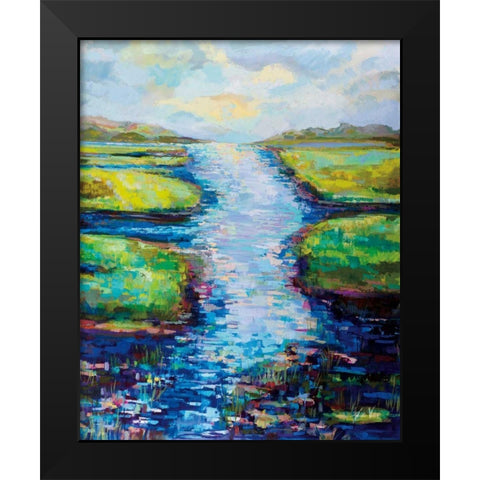 Summer Solstice Black Modern Wood Framed Art Print by Vertentes, Jeanette