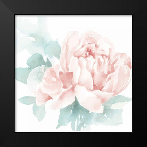 Poetic Blooming I Pink Black Modern Wood Framed Art Print by Pete, Katrina