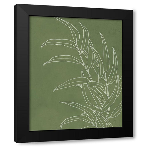 Eucalyptus II on Green Black Modern Wood Framed Art Print with Double Matting by Panganiban, Karyn