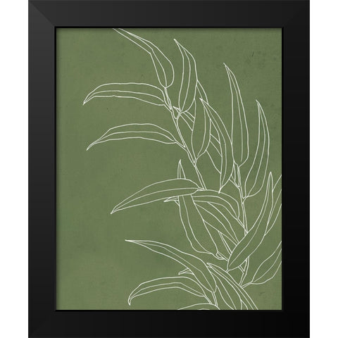 Eucalyptus II on Green Black Modern Wood Framed Art Print by Panganiban, Karyn