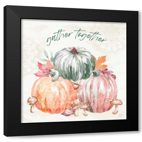 Harvest Touch V Black Modern Wood Framed Art Print by June, Dina