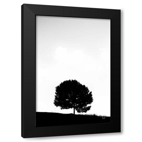 Lone Tree Hill Black Modern Wood Framed Art Print by Larson, Nathan