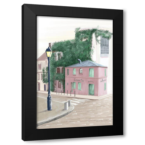 Montmartre Paris Black Modern Wood Framed Art Print with Double Matting by Escalante, Omar