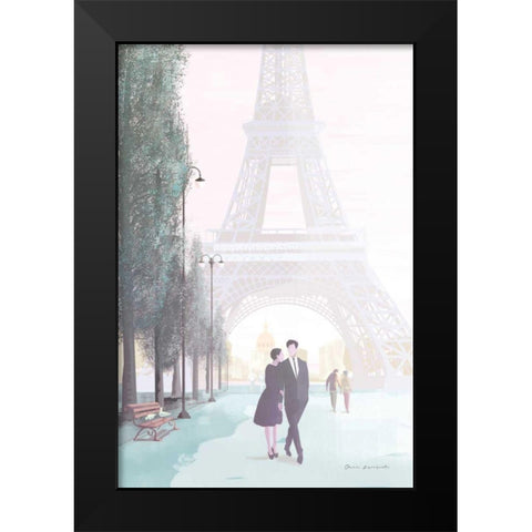 Paris Love Black Modern Wood Framed Art Print by Escalante, Omar