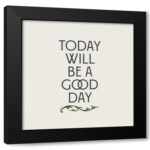 Nouveau Words II Black Modern Wood Framed Art Print by Wild Apple Portfolio