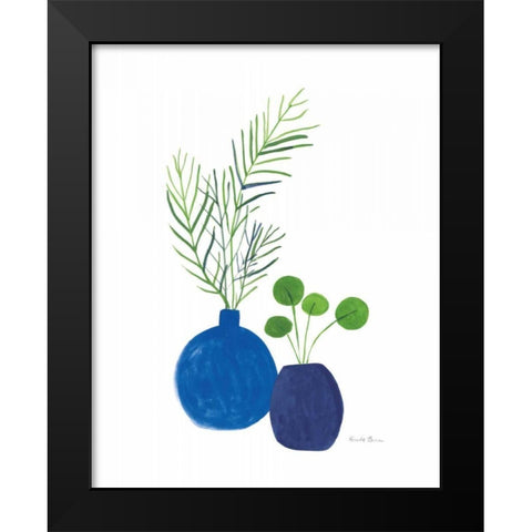 Potted I Indigo Black Modern Wood Framed Art Print by Zaman, Farida