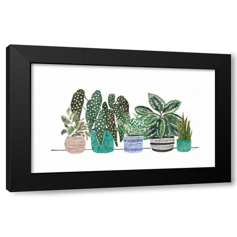 Happy House Plants II No Words Black Modern Wood Framed Art Print with Double Matting by Panganiban, Karyn