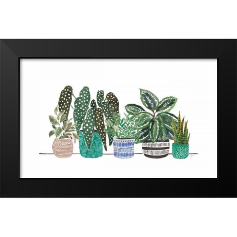 Happy House Plants II No Words Black Modern Wood Framed Art Print by Panganiban, Karyn