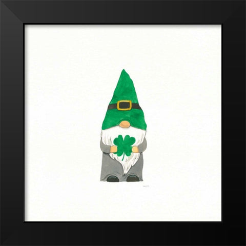 St Patricks Day Gnomes II Black Modern Wood Framed Art Print by Jackson, Jenaya