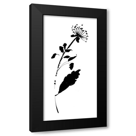 Silhouette Floral III Black Modern Wood Framed Art Print with Double Matting by Wild Apple Portfolio