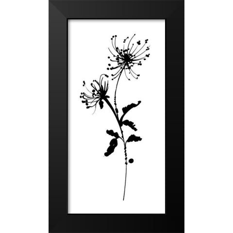 Silhouette Floral IV Black Modern Wood Framed Art Print by Wild Apple Portfolio