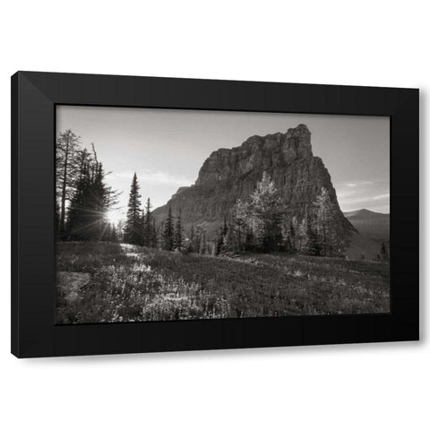 Boulder Pass Glacier National Park BW Black Modern Wood Framed Art Print with Double Matting by Majchrowicz, Alan