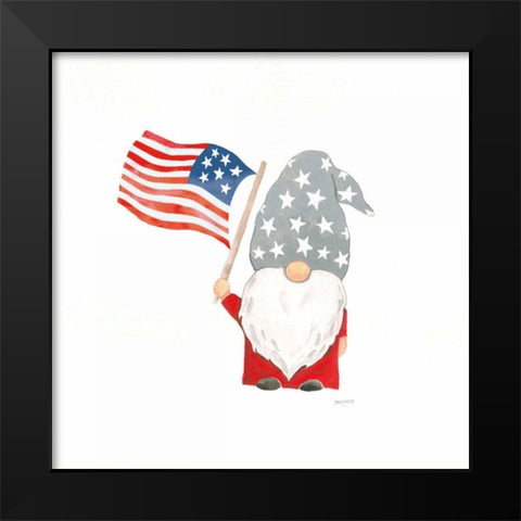 Patriotic Gnomes II Black Modern Wood Framed Art Print by Jackson, Jenaya