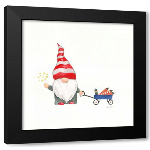 Patriotic Gnomes III Black Modern Wood Framed Art Print by Jackson, Jenaya