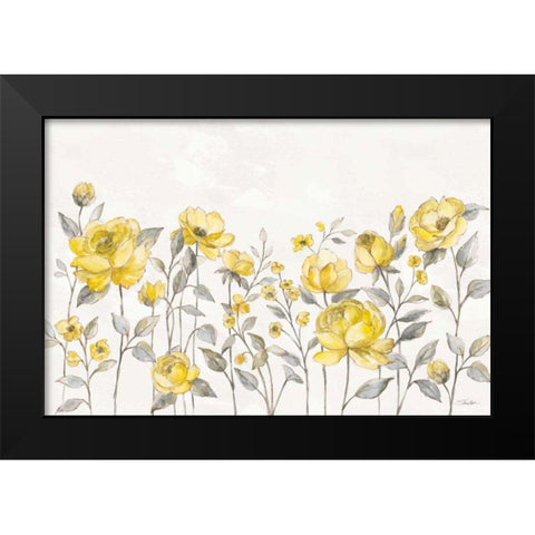 Sunny Roses I No Words Black Modern Wood Framed Art Print by Vassileva, Silvia