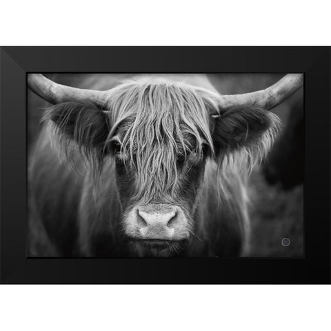 Cow Nose BW Black Modern Wood Framed Art Print by Larson, Nathan