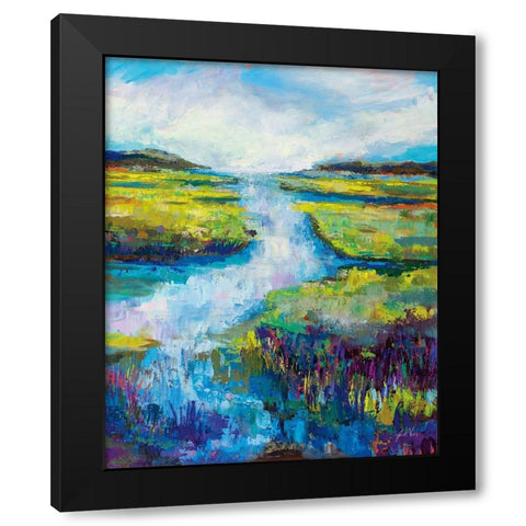 Barn Island View Black Modern Wood Framed Art Print with Double Matting by Vertentes, Jeanette