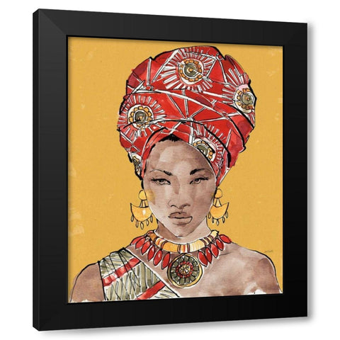African Flair IV Earthy Black Modern Wood Framed Art Print with Double Matting by Tavoletti, Anne
