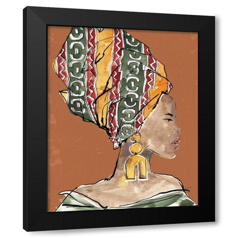 African Flair V Earthy Black Modern Wood Framed Art Print by Tavoletti, Anne