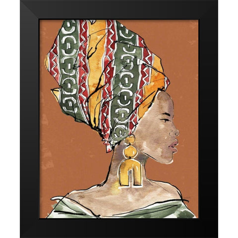 African Flair V Earthy Black Modern Wood Framed Art Print by Tavoletti, Anne