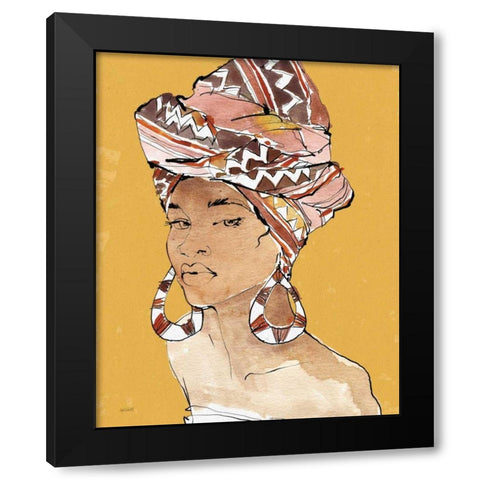 African Flair VI Earthy Black Modern Wood Framed Art Print with Double Matting by Tavoletti, Anne