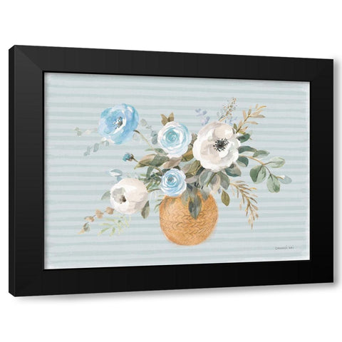 Blooms of Spring I Coastal Black Modern Wood Framed Art Print with Double Matting by Nai, Danhui