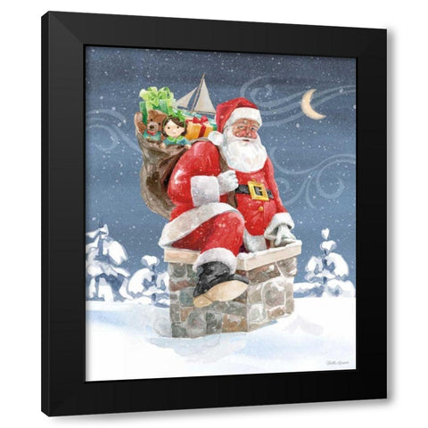 Santas List II Black Modern Wood Framed Art Print by Grove, Beth