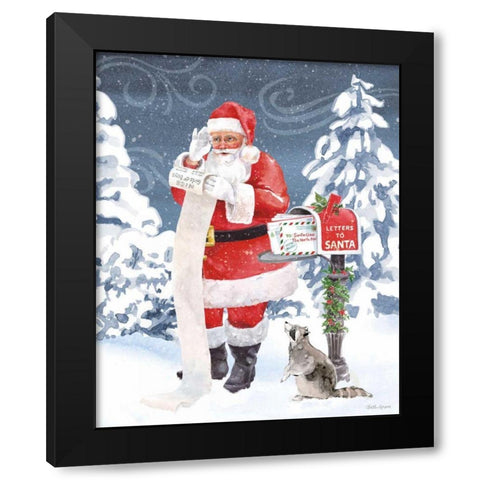 Santas List III Black Modern Wood Framed Art Print by Grove, Beth