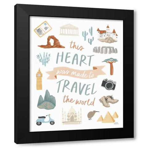 Around the World IV Black Modern Wood Framed Art Print by Marshall, Laura