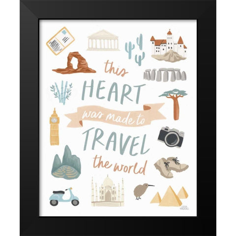 Around the World IV Black Modern Wood Framed Art Print by Marshall, Laura