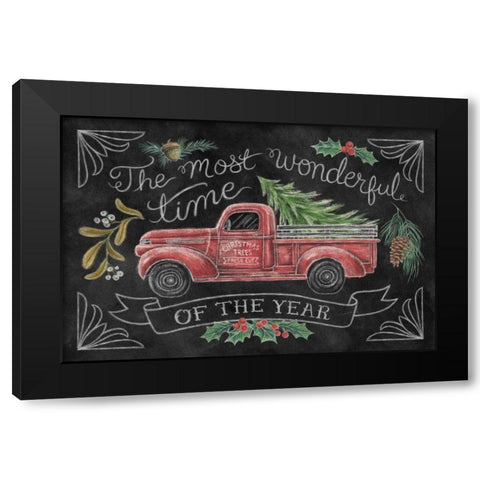 Christmas Chalk V Black Modern Wood Framed Art Print with Double Matting by Urban, Mary