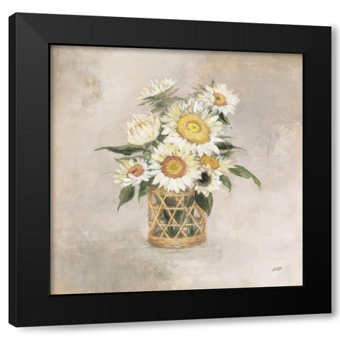 Sunflowers in Rattan Black Modern Wood Framed Art Print with Double Matting by Purinton, Julia