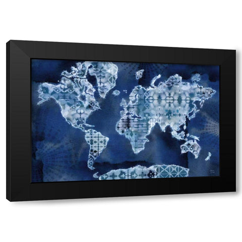 Indigo Splash I Black Modern Wood Framed Art Print by June, Dina
