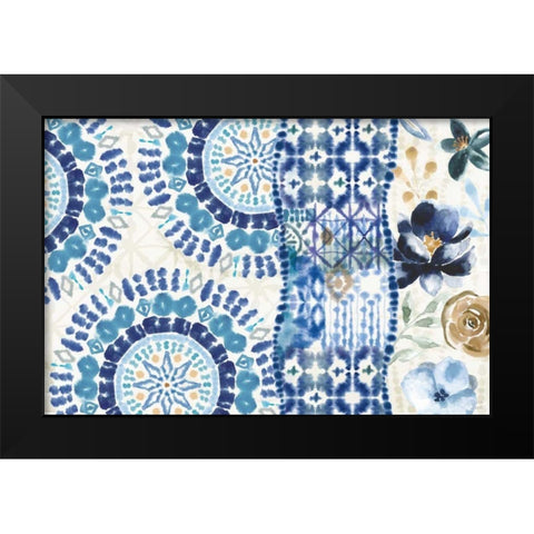 Indigo Splash VI Black Modern Wood Framed Art Print by June, Dina