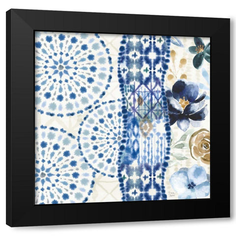 Indigo Splash VIII Black Modern Wood Framed Art Print by June, Dina