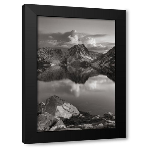 Sawtooth Lake Sawtooth Mountains Idaho Black Modern Wood Framed Art Print with Double Matting by Majchrowicz, Alan