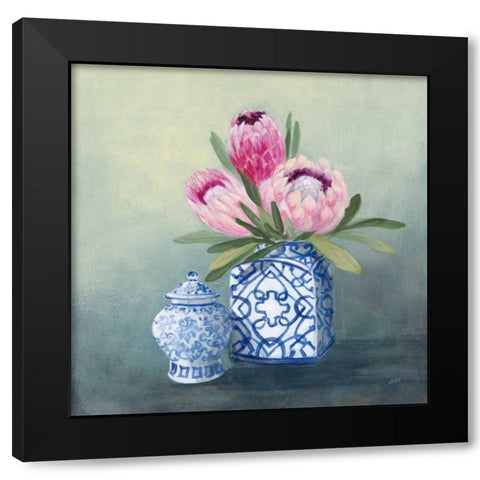 Protea Chinoiserie II Black Modern Wood Framed Art Print by Purinton, Julia